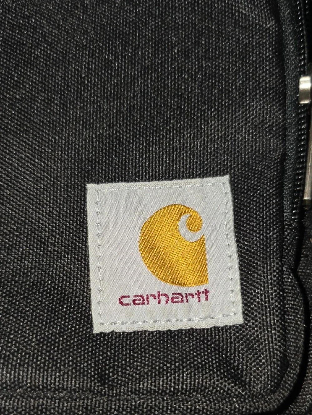 Carhartt Black Compact Messenger Crossbody with Yellow Logo Rain Defender